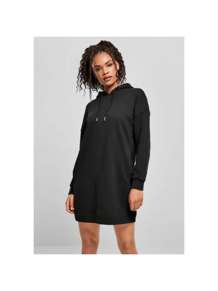 Sukienka mini Urban Classics z kapturem frotte czarna