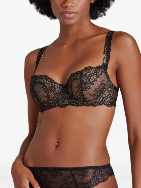 Sutien Aubade cu model floral din dantelă negru