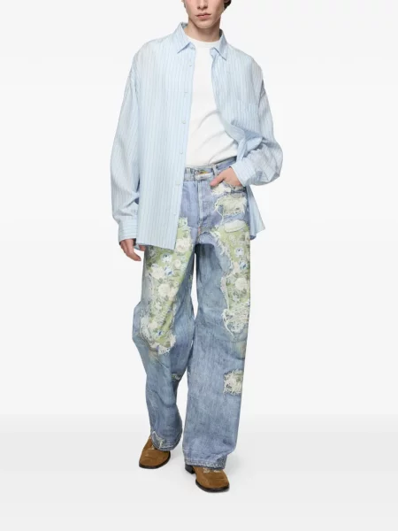 Cămașă cu dungi Acne Studios albastru