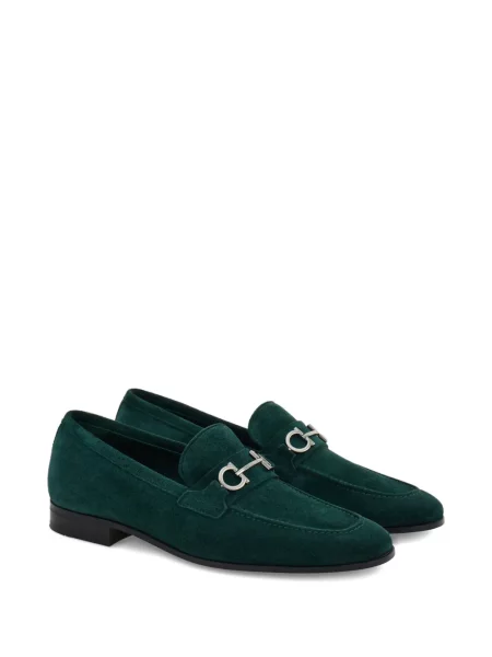 Pantofi loafer Ferragamo din piele de căprioară verde