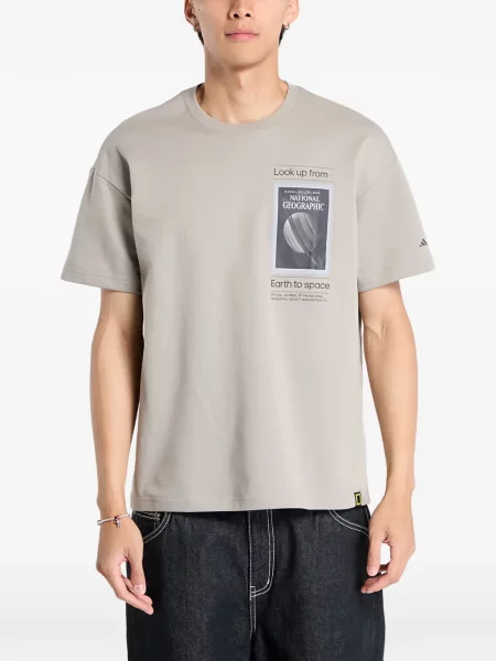 Флийс спортна тениска Adidas сиво