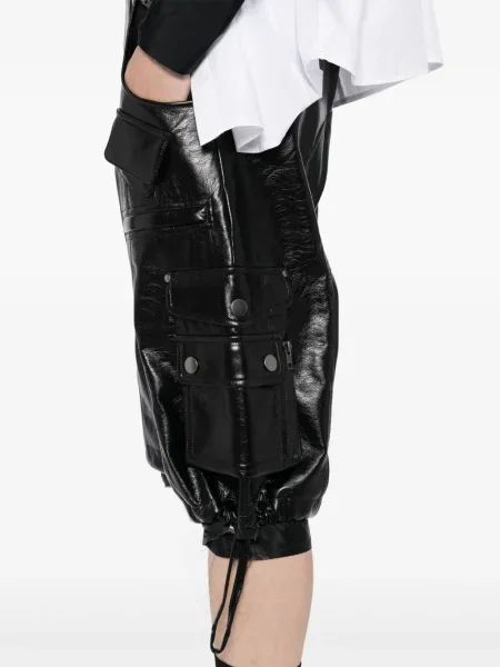 Kožne kratke hlače Martine Rose crna