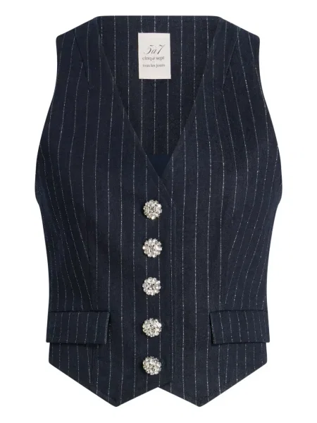 Top Cinq A Sept cu dungi albastru