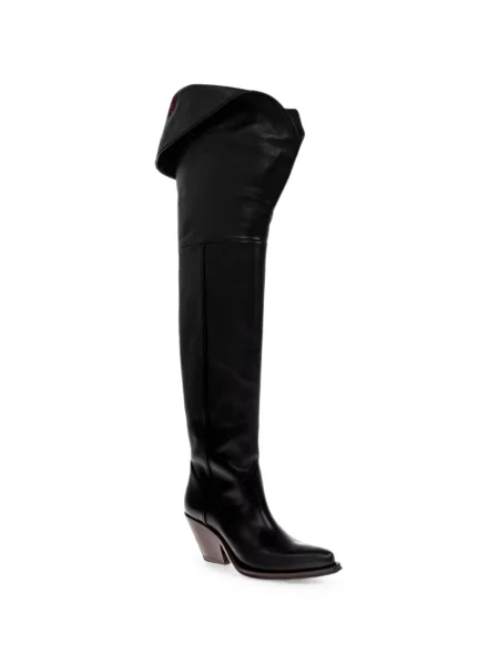 Botine Chloé din piele cu model floral negru