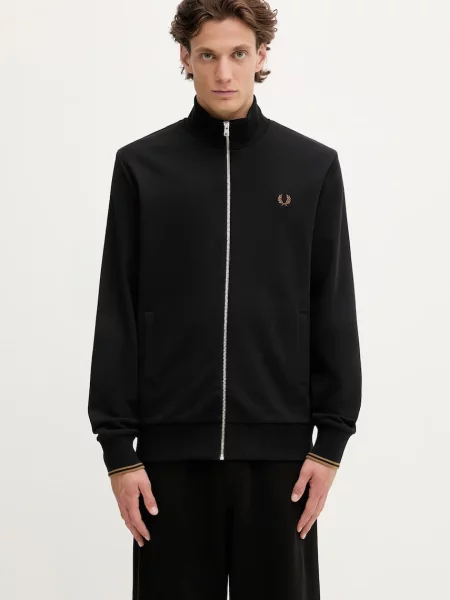 Dukserica Fred Perry bez uzorka crna