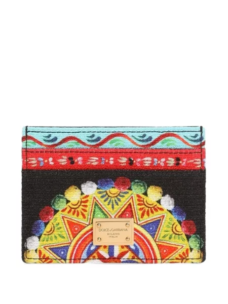 Portofel Dolce & Gabbana cu imagine din canvas negru