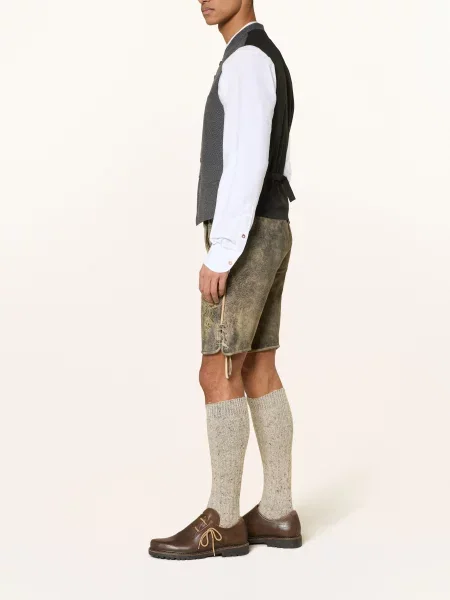 Beckert Kožené Kalhoty Irschenberg černošedá / olivová