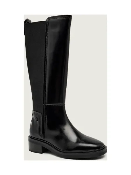 Cizme Tommy Hilfiger Th Minimal Abrasivato Long Boot negru