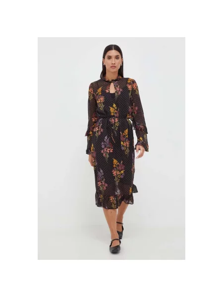 Twinset sukienka midi prosta czarny