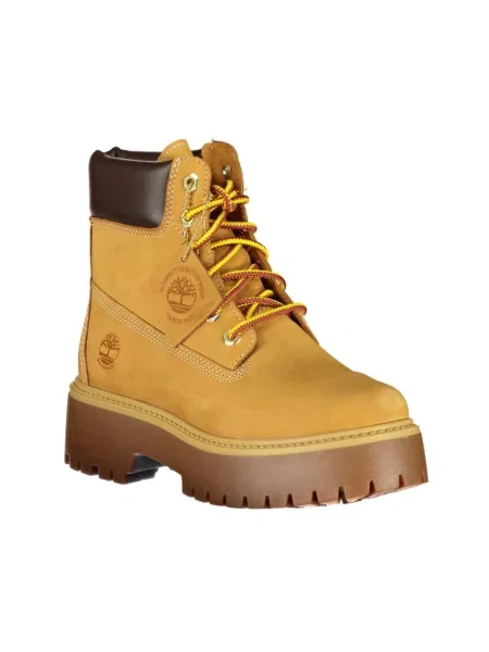 Botki Timberland zamszowe na platformie w miejskim stylu beżowe