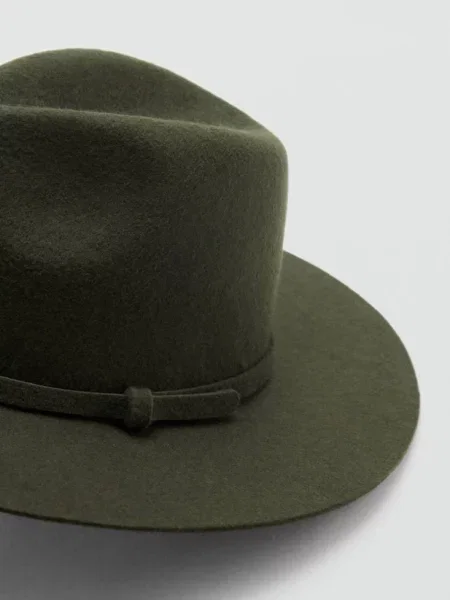 Kapelusz z wełny khaki Kobieta uniwersalny MANGO