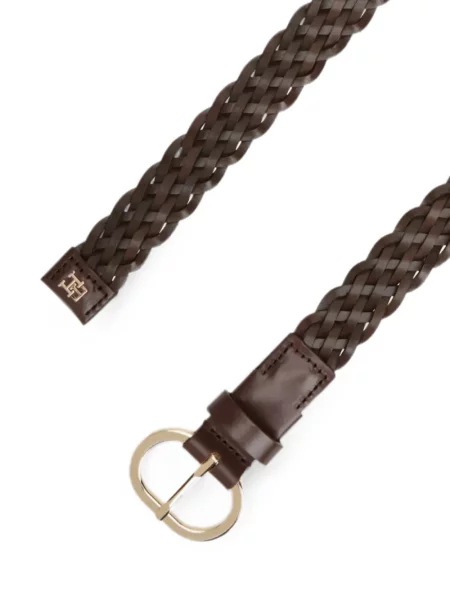 Cu centură curea Tommy Hilfiger din piele maro