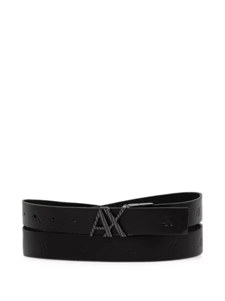 Reversibil curea Armani Exchange cu autograf negru