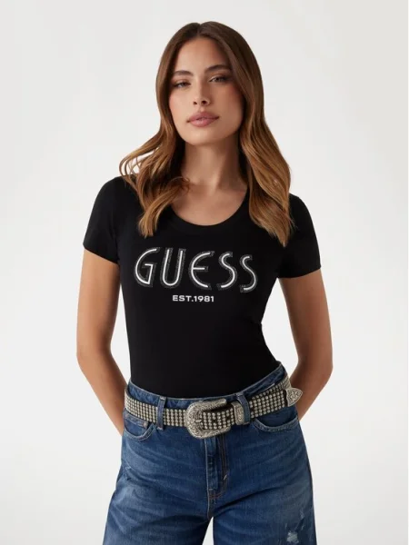 Тениска Guess дамска черно