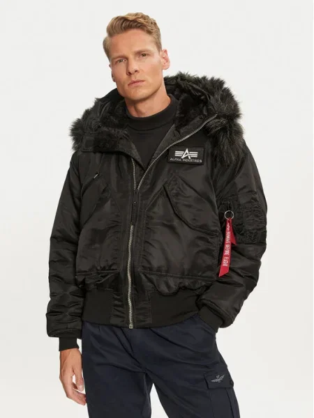 ALPHA INDUSTRIES Geacă de iarnă negru alb