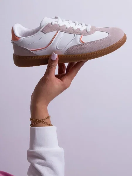 Sneakerși închis cu inserții decorative Ysalesa bej