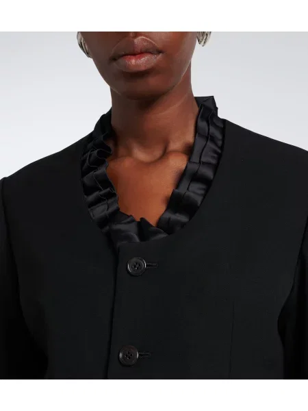 Geacă Noir Kei Ninomiya de lână cu volane negru