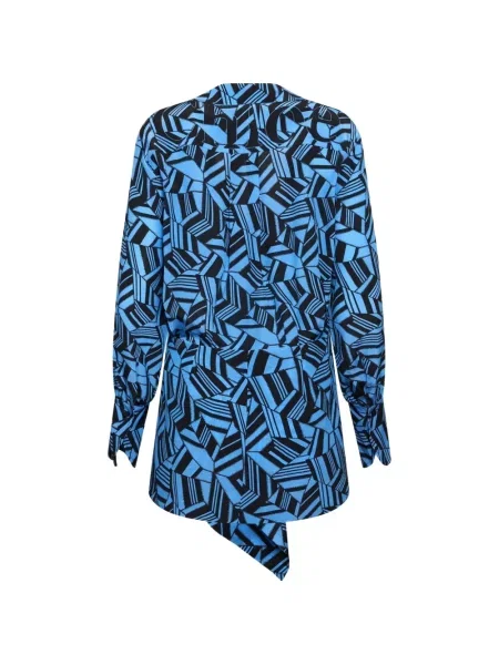 Bluză Chloé cu imagine cu imprimeu geometric albastru