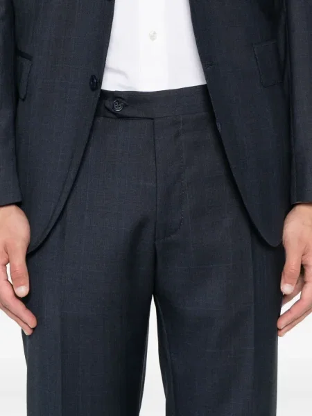 Costum Canali în carouri de costum albastru