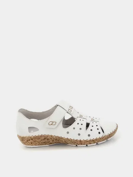 Кожаные босоножки Rieker белые