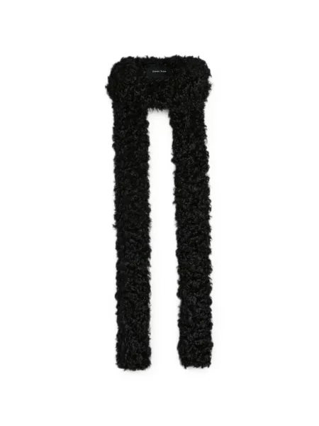 Fular Simone Rocha skinny fit cu blană negru