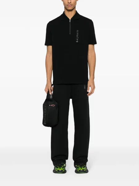 Tricou polo Balmain cu autograf negru