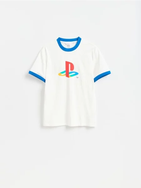 Reserved Tricou Playstation crem