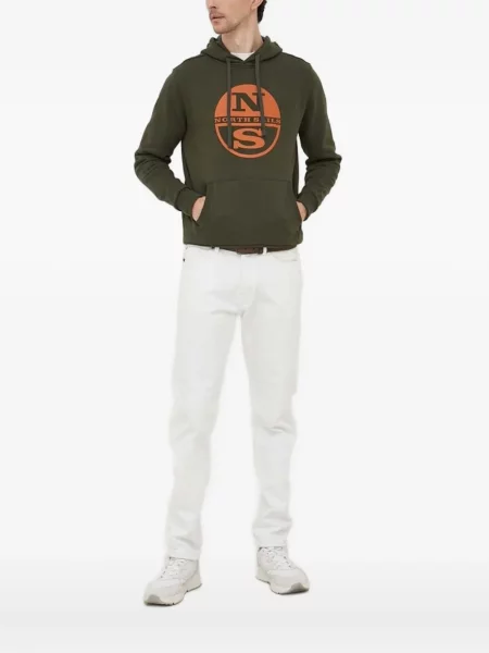 Mikina s kapucí North Sails s potiskem zelená