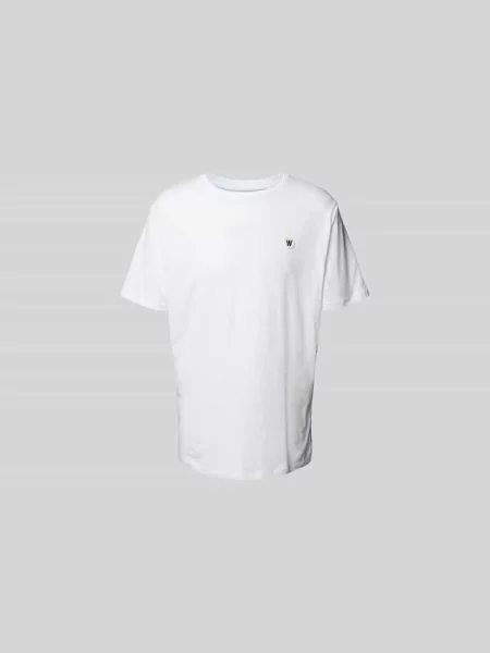 T-shirt o kroju regular fit z czystej bawełny Wood Wood biała