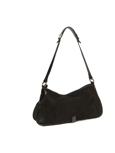Torebka hobo My Best Bags skórzana czarna