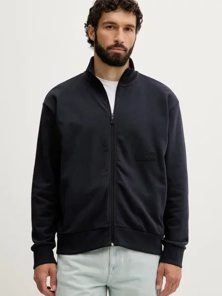 BOSS Green hanorac cu bărbați din SW_Collar Full Zip verde