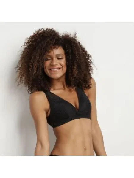 Trokutasti grudnjak Dim s čipkom crna