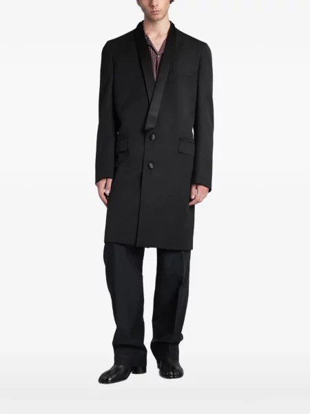 Palton Maison Margiela din satin cu rever negru