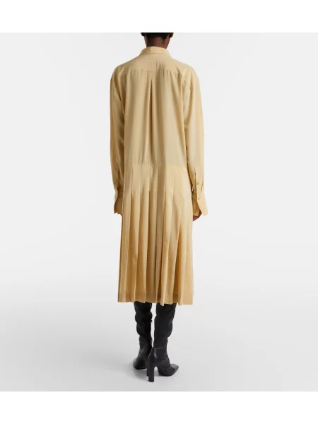 Rochie tip cămașă Toteme de mătase bej
