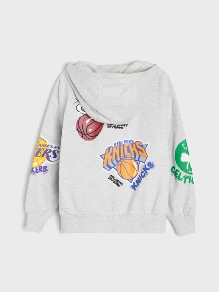 Sinsay Mikina na s kapucí NBA šedá