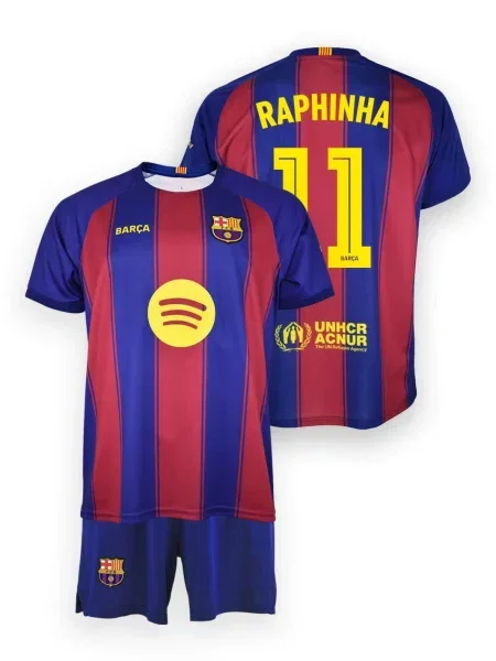 FC Barcelona Raphinha komplet koszulka spodenki junior box