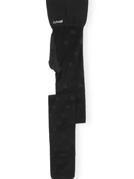 GANNI ciorapi Butterfly Lace negru