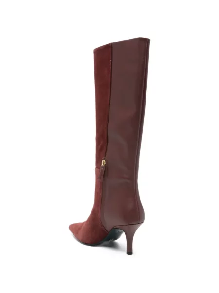 Cizme Patrizia Pepe din piele de căprioară roșu