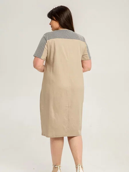 Лляна Сукня міді All Posa бежевий