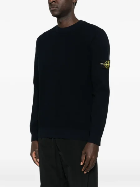 Пуловер Stone Island с кръгло деколте камъни синьо