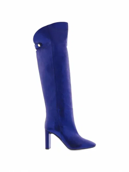 Botine Paris Punk din piele albastru