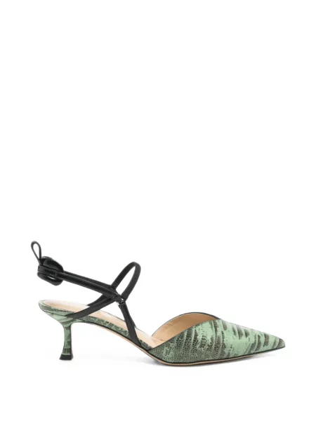 Pantofi cu toc Fendi cu imagine cu model piele de șarpe verde
