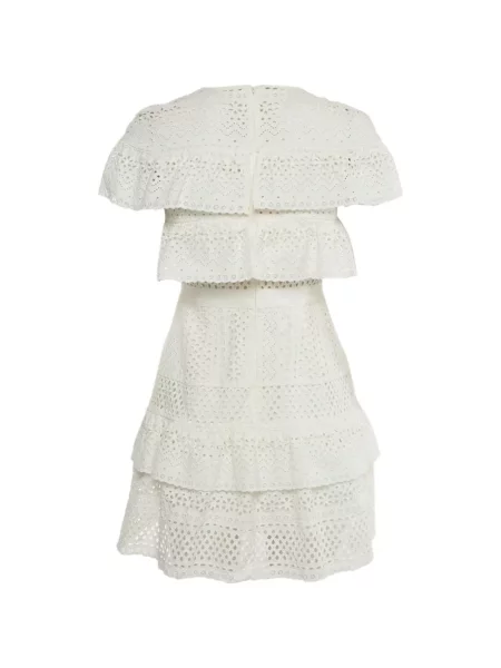 Rochie Self-portrait cu broderie alb