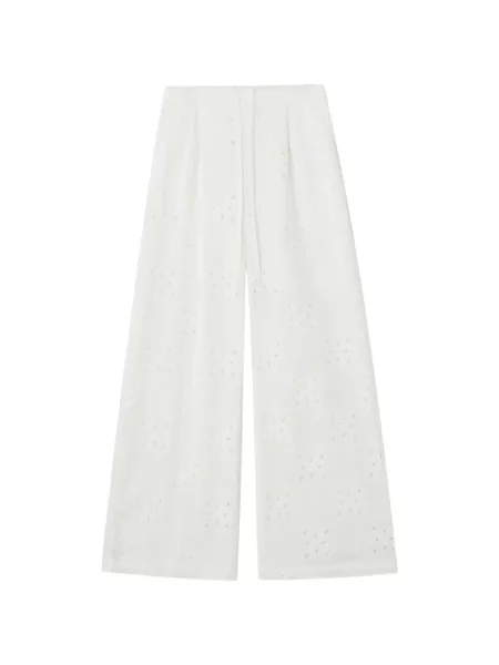 Pantaloni B+ab cu broderie alb