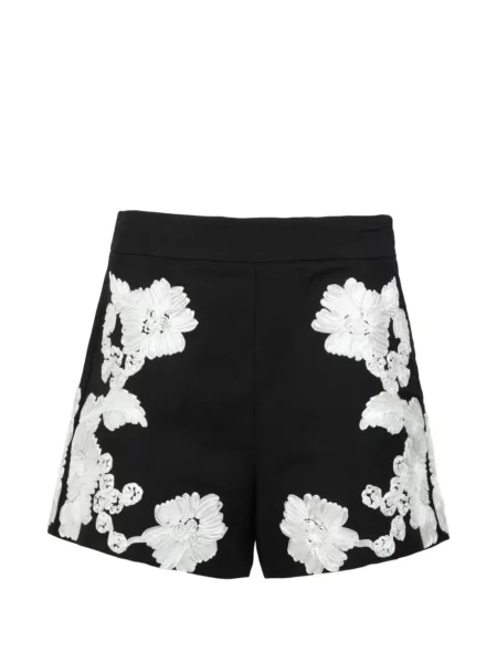 Pantaloni scurți Simkhai cu model floral cu aplicații negru