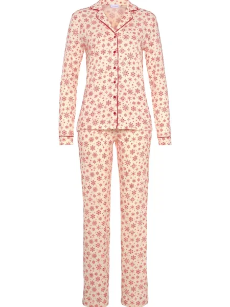 LASCANA Pijama Xmas pastel roz