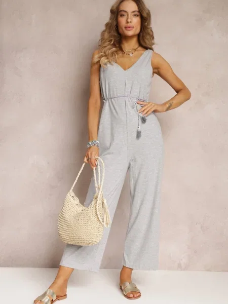 Salopetă cu Dungi Valaya gri