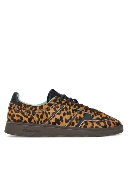 Tommy Jeans Superge The Greenwich Edge Leopard Rjava črna