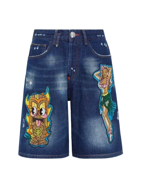 Szorty jeansowe Philipp Plein niebieskie
