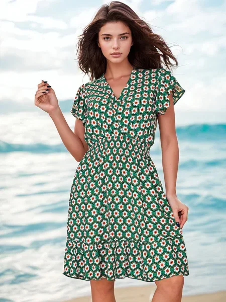 Rochie mini Resti cu imagine de costum alb